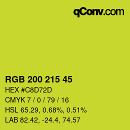 Color code: RGB 200 215 45 | qconv.com