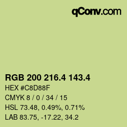 カラーコード: RGB 200 216.4 143.4 | qconv.com