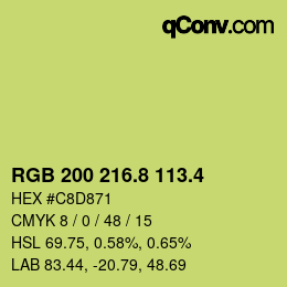 カラーコード: RGB 200 216.8 113.4 | qconv.com