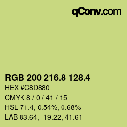 カラーコード: RGB 200 216.8 128.4 | qconv.com