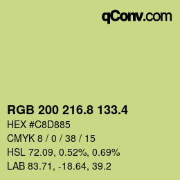 カラーコード: RGB 200 216.8 133.4 | qconv.com