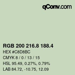 カラーコード: RGB 200 216.8 188.4 | qconv.com