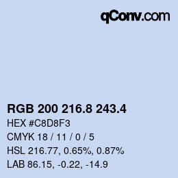 カラーコード: RGB 200 216.8 243.4 | qconv.com