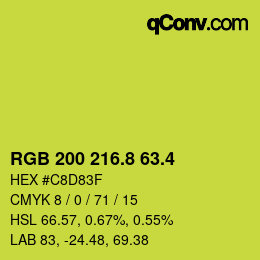 カラーコード: RGB 200 216.8 63.4 | qconv.com
