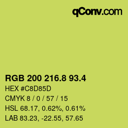 カラーコード: RGB 200 216.8 93.4 | qconv.com