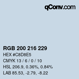 Farbcode: RGB 200 216 229 | qconv.com