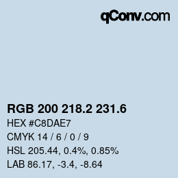 カラーコード: RGB 200 218.2 231.6 | qconv.com