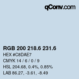 カラーコード: RGB 200 218.6 231.6 | qconv.com