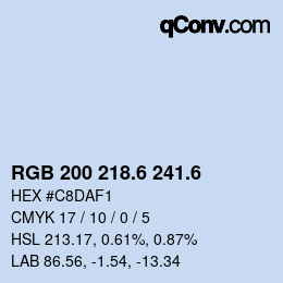カラーコード: RGB 200 218.6 241.6 | qconv.com