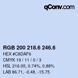 カラーコード: RGB 200 218.6 246.6 | qconv.com