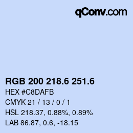カラーコード: RGB 200 218.6 251.6 | qconv.com