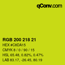 Color code: RGB 200 218 21 | qconv.com