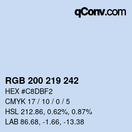 Color code: RGB 200 219 242 | qconv.com