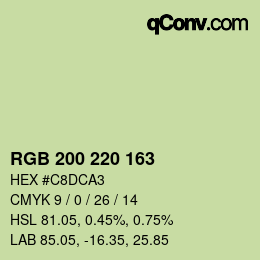 カラーコード: RGB 200 220 163 | qconv.com