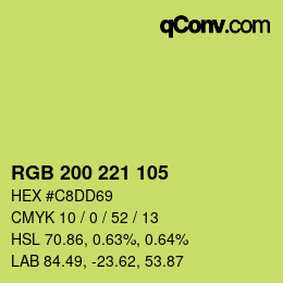Color code: RGB 200 221 105 | qconv.com