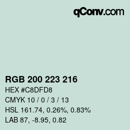 Farbcode: RGB 200 223 216 | qconv.com