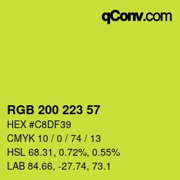 颜色代码: RGB 200 223 57 | qconv.com