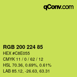 颜色代码: RGB 200 224 85 | qconv.com