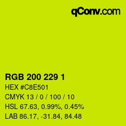 カラーコード: RGB 200 229 1 | qconv.com