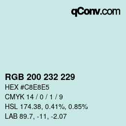 Color code: RGB 200 232 229 | qconv.com