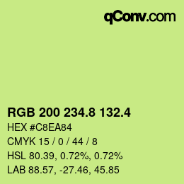 カラーコード: RGB 200 234.8 132.4 | qconv.com