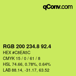 カラーコード: RGB 200 234.8 92.4 | qconv.com