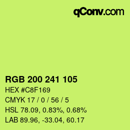 Color code: RGB 200 241 105 | qconv.com