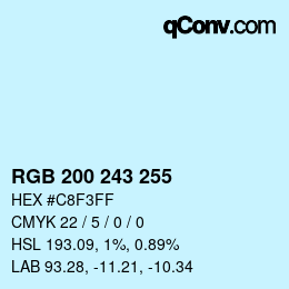 カラーコード: RGB 200 243 255 | qconv.com