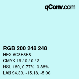 Color code: RGB 200 248 248 | qconv.com