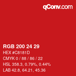 Color code: RGB 200 24 29 | qconv.com