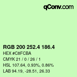 カラーコード: RGB 200 252.4 186.4 | qconv.com