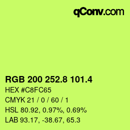 カラーコード: RGB 200 252.8 101.4 | qconv.com
