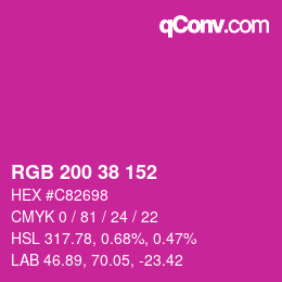 Color code: RGB 200 38 152 | qconv.com