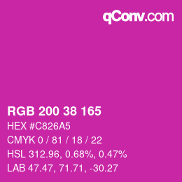 Color code: RGB 200 38 165 | qconv.com