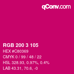 カラーコード: RGB 200 3 105 | qconv.com