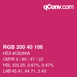 Farbcode: RGB 200 40 106 | qconv.com