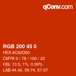 Farbcode: RGB 200 45 0 | qconv.com