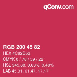 Farbcode: RGB 200 45 82 | qconv.com