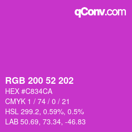 Color code: RGB 200 52 202 | qconv.com