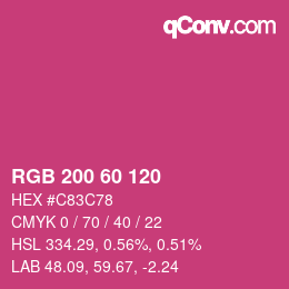 カラーコード: RGB 200 60 120 | qconv.com