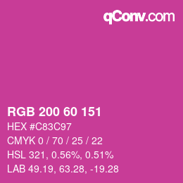 Color code: RGB 200 60 151 | qconv.com