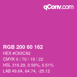 Color code: RGB 200 60 162 | qconv.com