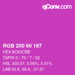 Color code: RGB 200 60 187 | qconv.com
