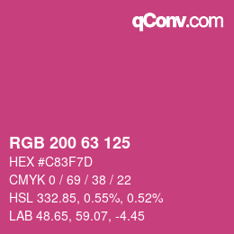 Code couleur: RGB 200 63 125 | qconv.com