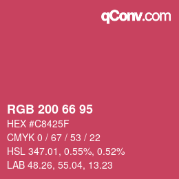 Farbcode: RGB 200 66 95 | qconv.com
