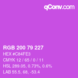 Color code: RGB 200 79 227 | qconv.com