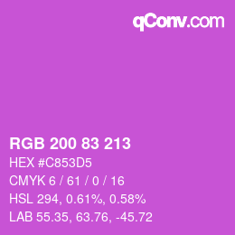 Color code: RGB 200 83 213 | qconv.com