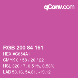 カラーコード: RGB 200 84 161 | qconv.com