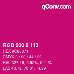 Color code: RGB 200 8 113 | qconv.com