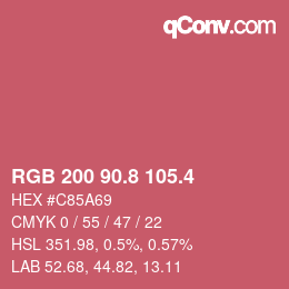 カラーコード: RGB 200 90.8 105.4 | qconv.com